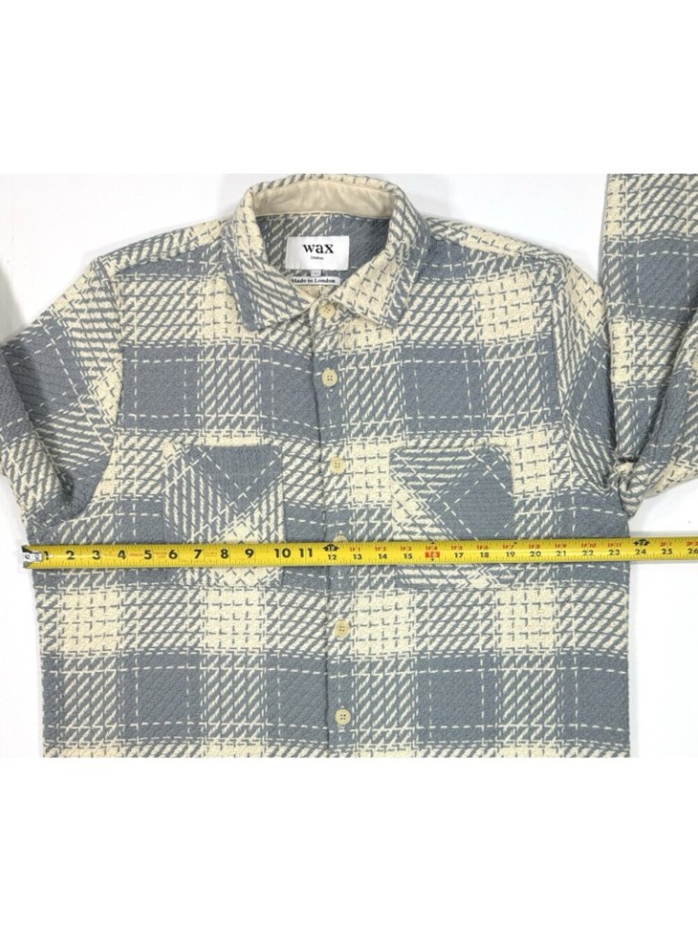 Wax London Mens Whiting Overshirt Heavyweight Woven Shacket Jacket Size XL Plaid - Picture 14 of 15